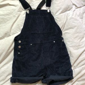 Navy blue corduroy overalls